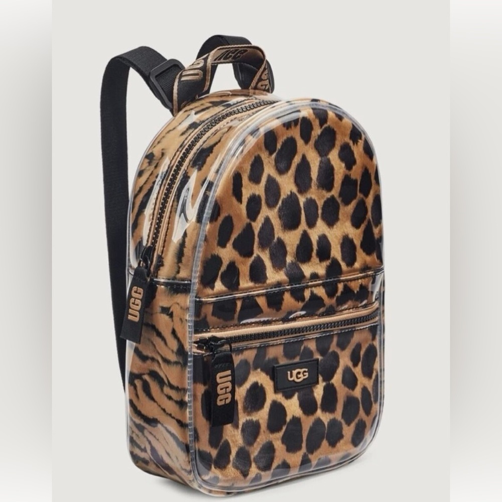 NWOT. Women's Ugg Dannie II Mini Backpack Animal Print Clear